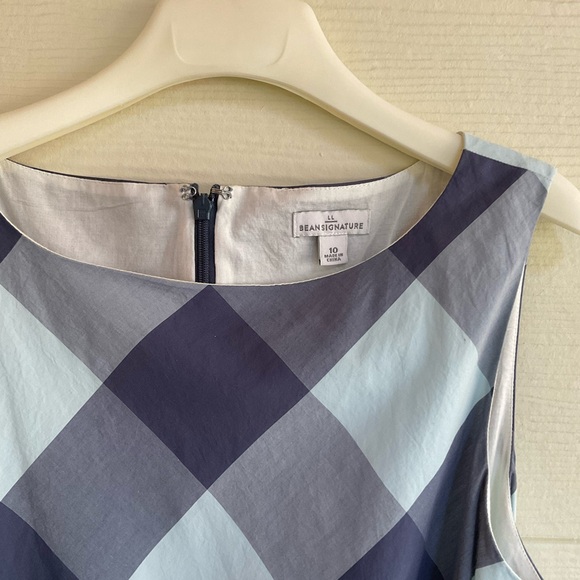 LL Bean Signature Poplin Gingham Dress Size 10 - Picture 5 of 5